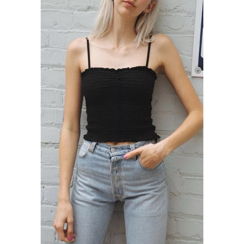 Brandy Melville Black Smocked Ally Tank